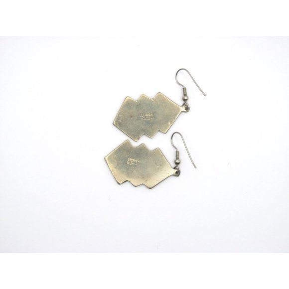 Alpaca Mexico Abalone Black Enamel Pierced Earrings - Picture 7 of 12